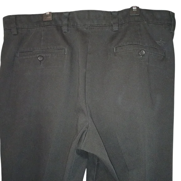 DockERS Men's Black Dress Pants W38 x L32 EUC Button Closure Pocket Straight Fit - Picture 4 of 8